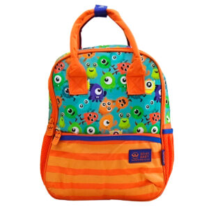 Mochila de Costas Bolsa Baby Masculina Monstrinhos Laranja