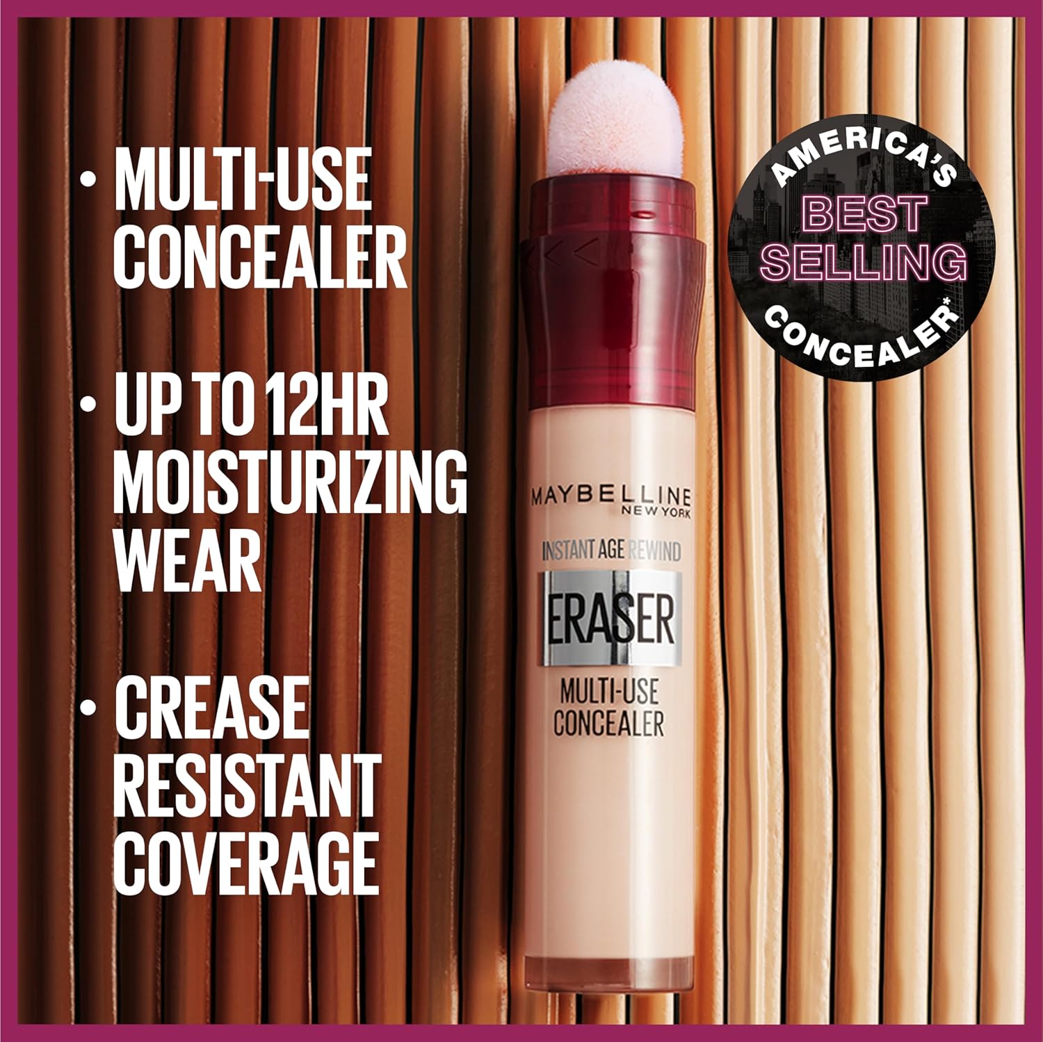 Maybelline NY Instant Age Rewind Corretivo Líquido, Multiuso que Corrige Olheiras e Linhas Finas, Contorna e Ilumina, Alta Cobertura e Fórmula Vegana, Cor 100 Ivory, 6ml - Imagem 4
