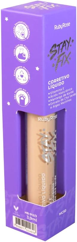 Corretivo Líquido Stay Fix HB9123 MC50 RUBYROSE 3,9ml - Imagem 4