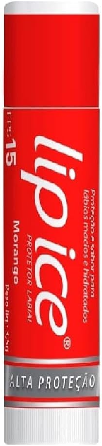 Lip Ice® Protetor Labial Fps15 Protege e hidrata os lábios - Morango 3.5G