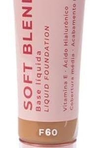 Base Líquida Soft Blend Ruby Rose Matte Média Cobertura Efeito Aveludado (F60, 30g)
