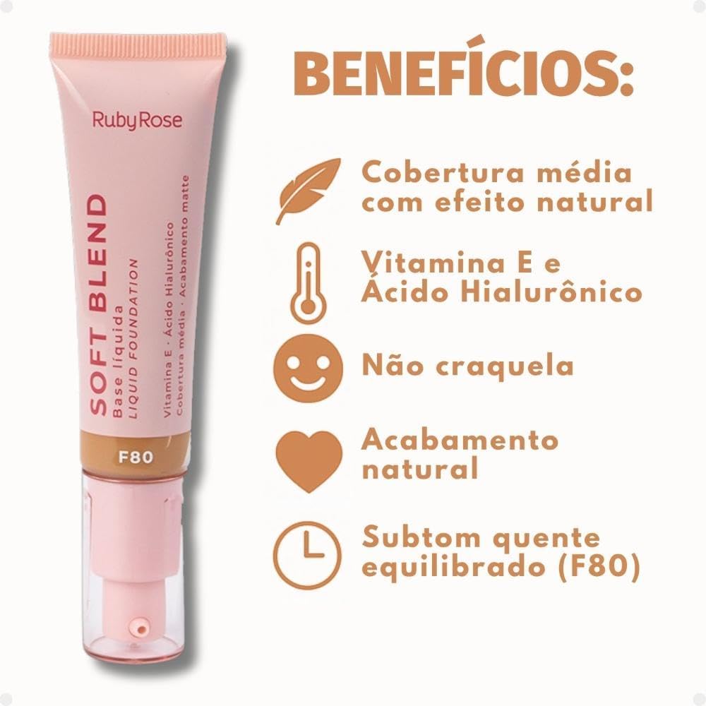 RUBY ROSE - Soft Blend Base Liquida F80 HBM301-8 - Imagem 2