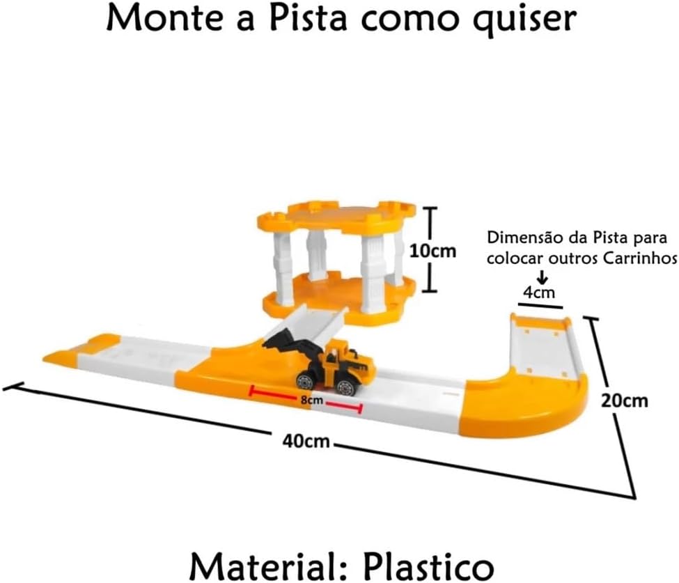 Brinquedo Pista Com Estacionamento construção com carrinho - Imagem 6
