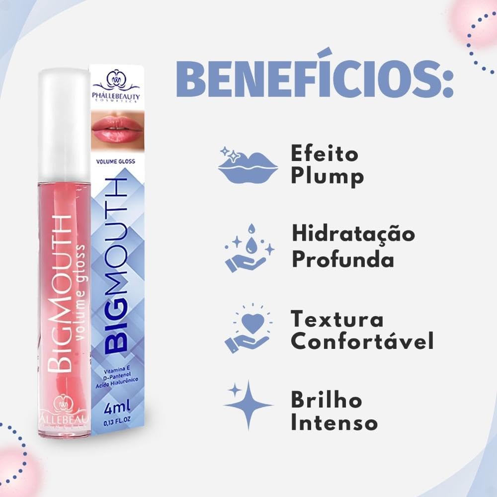 Phállebeauty Gloss Labial Big Mouth Phallebeauty Rosa 4Ml - Imagem 2