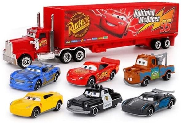 Conjunto De Carros Cars Filme 7 Peças Metal Kit Carrinhos Brinquedo Presente - Imagem 2