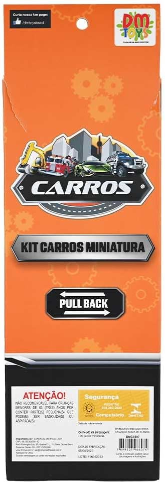 Kit com 6 Mini Carrinhos Sport Pull Back Metal 7,5cm DM Collection - Imagem 5