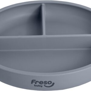 Freso Baby Prato Alimentação Bebê Introdução Alimentar Blw Bliss Silicone Atóxico Livre De Bpa Antibacteriano Com Ventosa E Divisória Cor Cinza