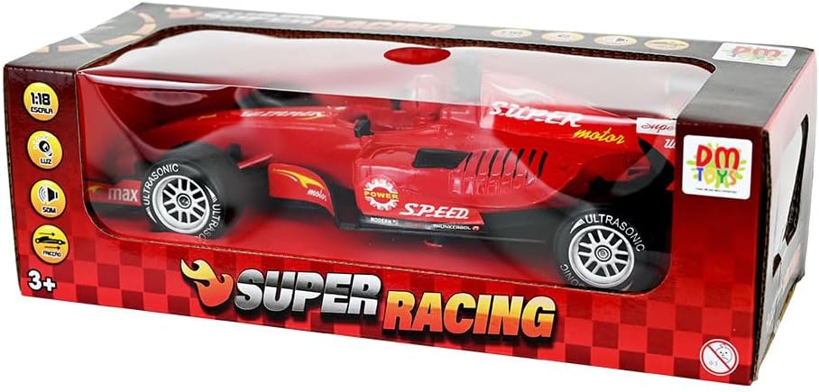 DM Toys Carro Fricção Super Racing Fórmula 1 26cm Vermelho - Imagem 2