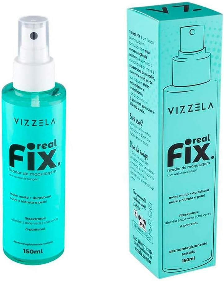 Fixador De Maquiagem Real Fix Spray Longa Duração Acabamento Natural Vegano Original 150ml Vizzela - Imagem 2