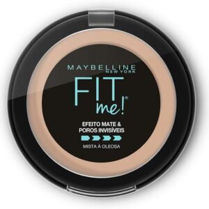 Maybelline NY Pó Compacto Fit Me Efeito Mate e Poros Invisíveis Médio Claro Neutro N03, 100% matte, controla o brilho, sela a maquiagem, disfarça poros e dura até 12 horas