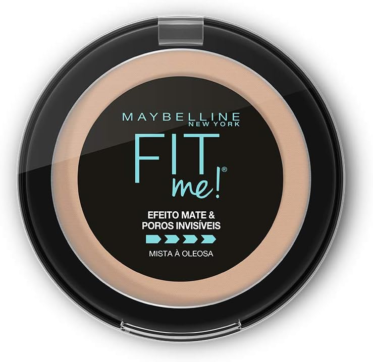 Maybelline NY Pó Compacto Fit Me Efeito Mate e Poros Invisíveis Médio Claro Neutro N03, 100% matte, controla o brilho, sela a maquiagem, disfarça poros e dura até 12 horas