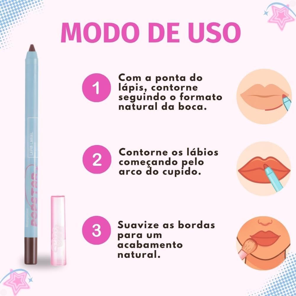 Ruby Rose Lápis Labial Iconic Popstar, Delineador para Lábios, Longa Duração (2 - Comeback) - Imagem 7