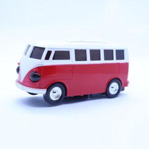 Carrinho de Brinquedo Kombi Com Luz e Som Bate e Volta Gira 360º Vermelho