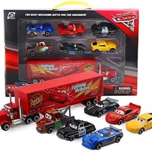Conjunto De Carros Cars Filme 7 Peças Metal Kit Carrinhos Brinquedo Presente