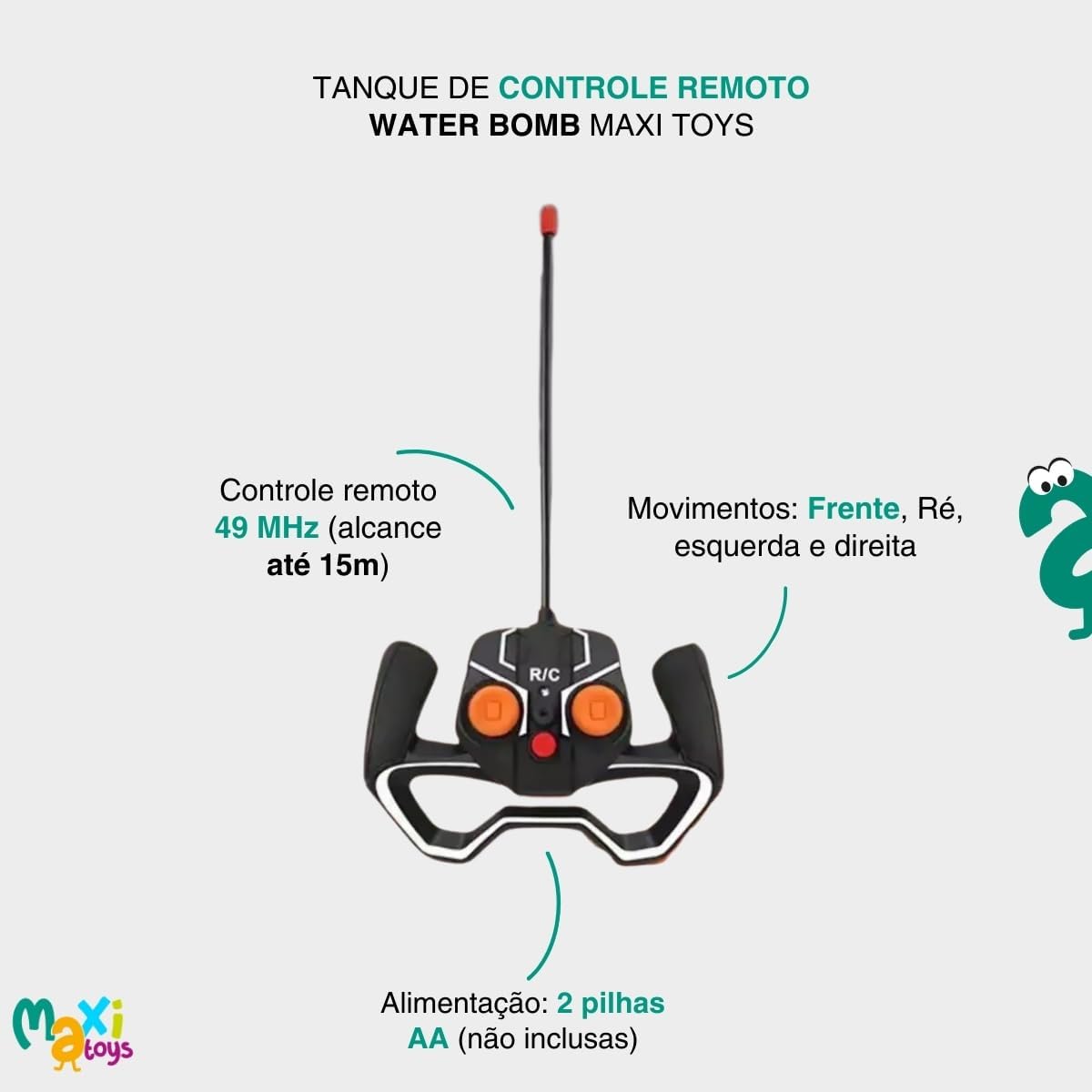 Carrinho Controle Remoto Tanque Water Bomb Maxi Toys (Verde) - Imagem 6