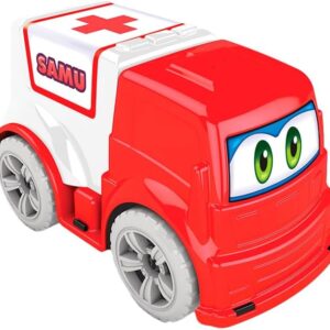 GGB Plast Carrinho de Brinquedo Mini Frota Samu Vermelho e Branco
