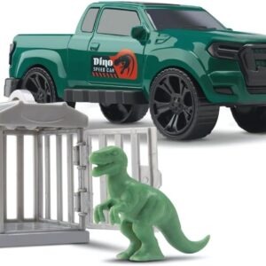 Carrinho Pick Up Dino Capture com Jaula e Dinossauro – Brinquedo Educativo Infantil de Aventura e Resgate, 30cm