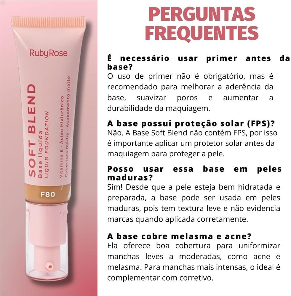 RUBY ROSE - Soft Blend Base Liquida F80 HBM301-8 - Imagem 5