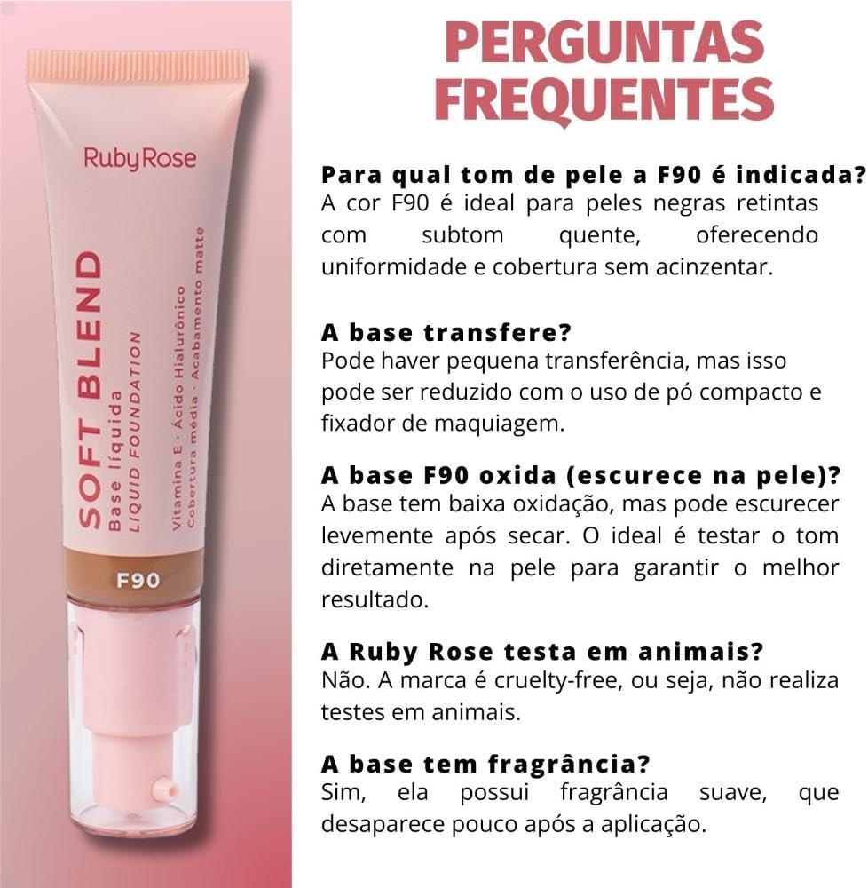 RUBY ROSE - Soft Blend Base Liquida F90 HBM301-9 - Imagem 5