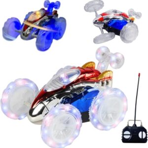 Carrinho de Controle Remoto Infantil 360° com Luz Led e Som Manobras Radicais Resistente Pirueta Cambalhotas Presente Crianças Menino - Brinquedo Interativo Inteligente