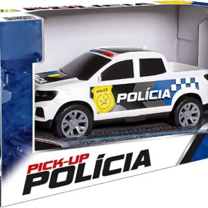 Carrinho Polícia Pick-Up Picape Resgate Brinquedo Infantil 21 cm Roda Livre