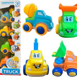 Brinquedo Carrinho Bebê Caminhões Colorido Brinquedo Educativo Bebê Infantil Conjunto 04 Carrinhos