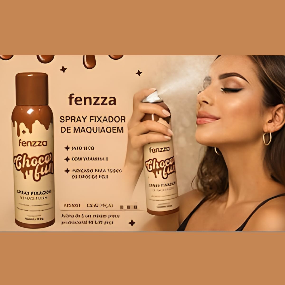 Fixador de Maquiagem Choco Fun, Spray Fixa Maquiagem, Jato Seco com Vitamina E Pantenol, 150ml -1 unidade - Beleza e Maquiagem - Imagem 3