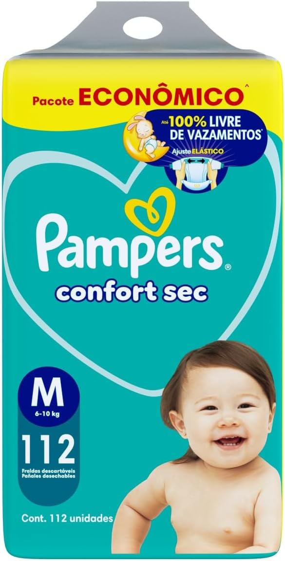 Fralda Pampers Confort Sec Tamanho M 112 Fraldas Descartáveis - Imagem 9