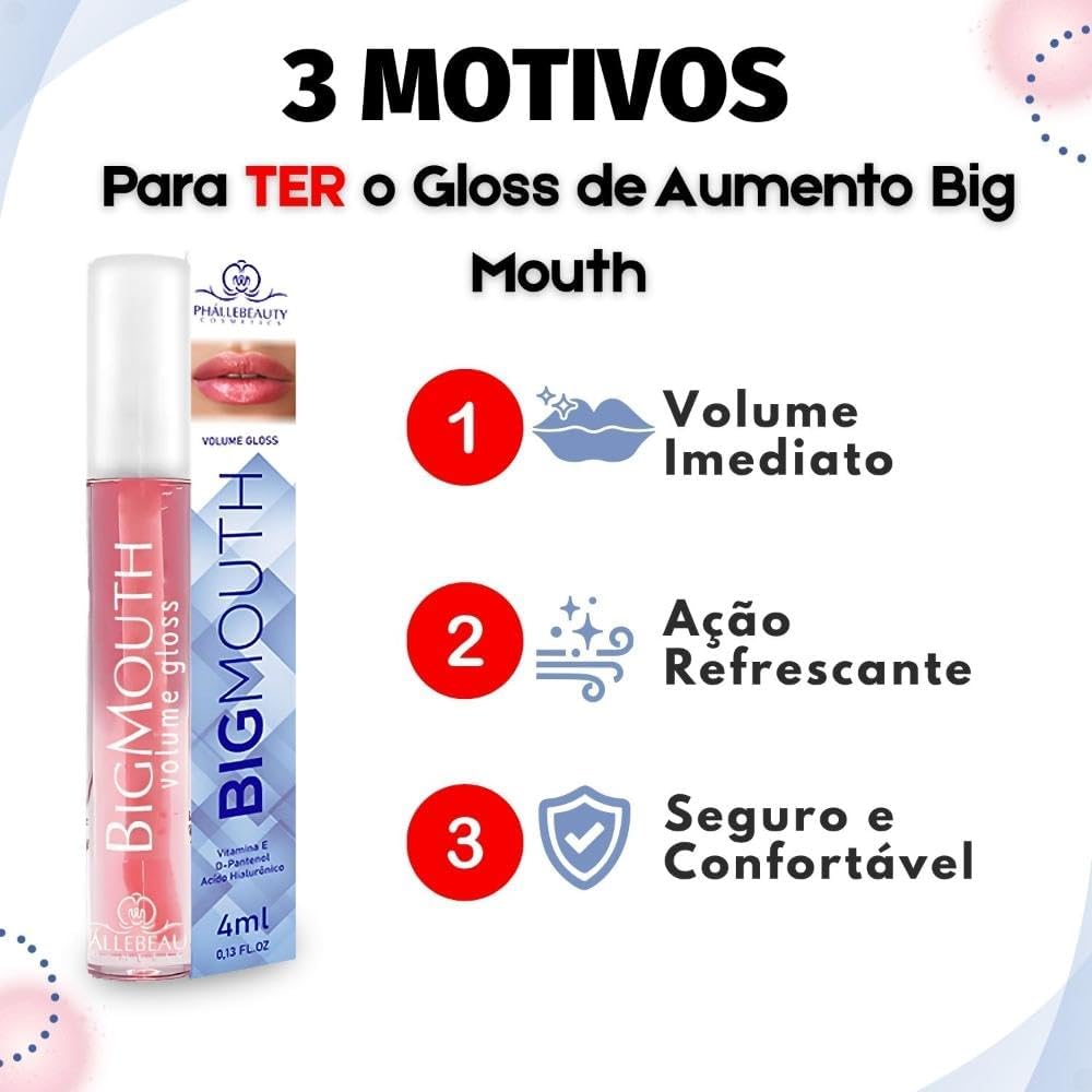 Phállebeauty Gloss Labial Big Mouth Phallebeauty Rosa 4Ml - Imagem 5