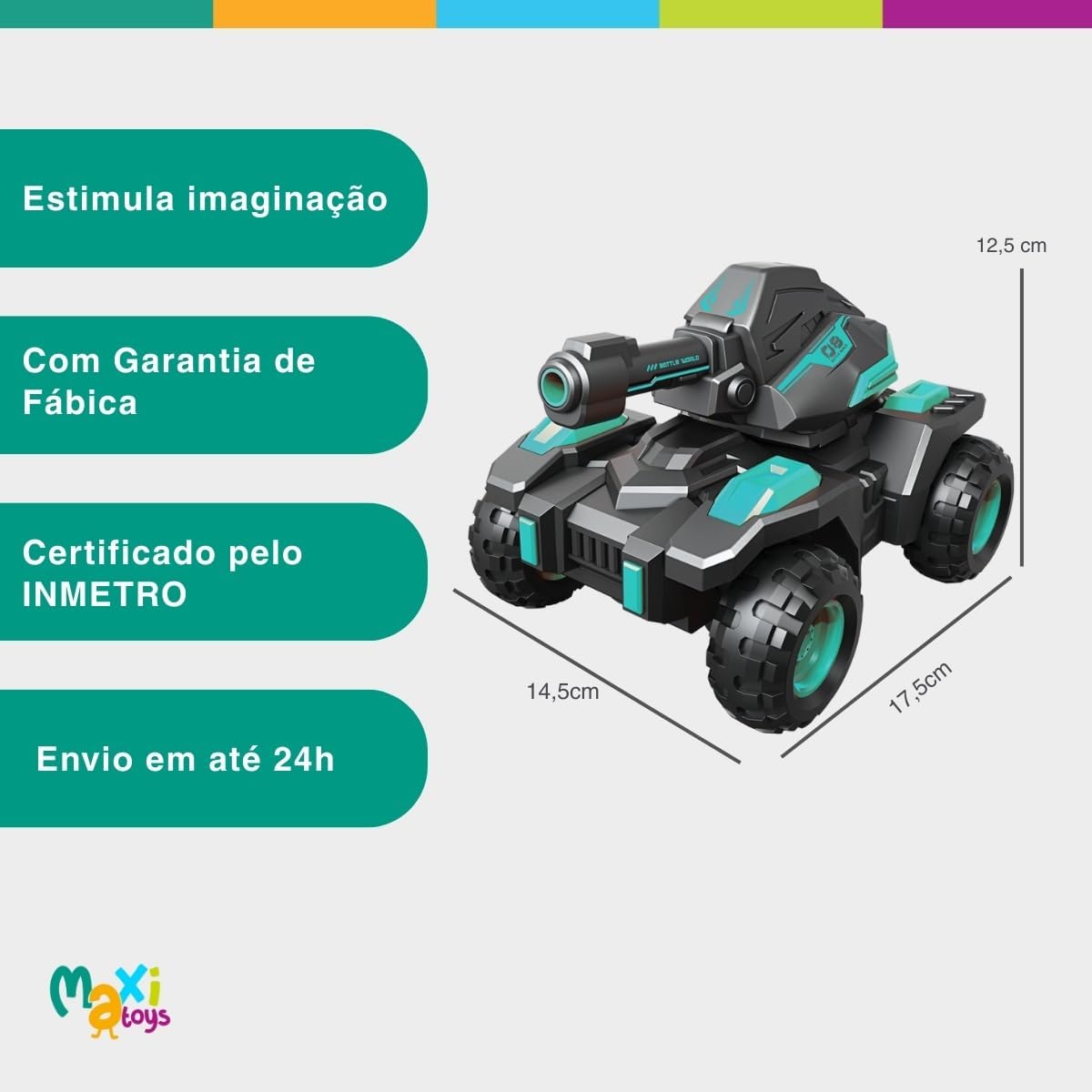 Carrinho Controle Remoto Tanque Water Bomb Maxi Toys (Verde) - Imagem 7
