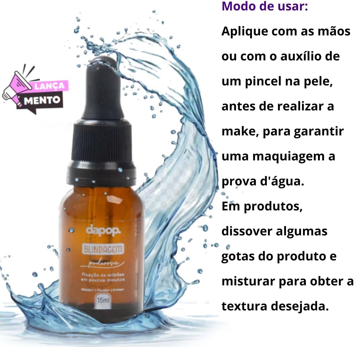 Blindagem Poderosa, Fixador de Maquiagem à Prova D'água, 15ml - Maquiagem - Imagem 4