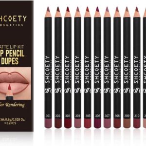 Lapis de Boca, Contorno Labial, Conjunto de Lápis para Lábios Matte | Conjunto de lápis delineador labial, 12 Cores, à Prova d'água, Liso, Delineador Labial, Altamente Pigmentado, Caneta de Batom Fosca