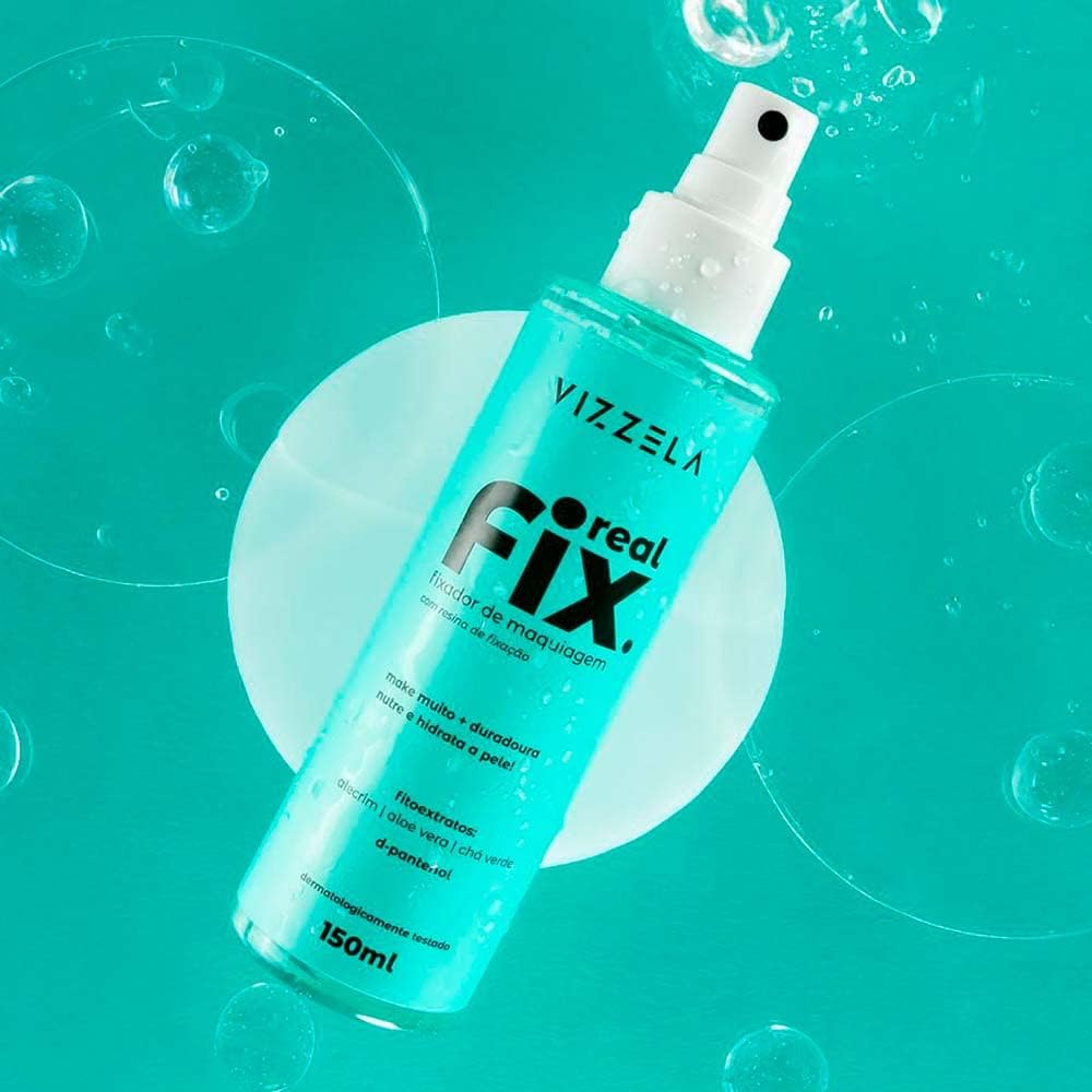 Fixador De Maquiagem Real Fix Spray Longa Duração Acabamento Natural Vegano Original 150ml Vizzela - Imagem 3