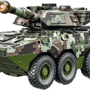 Zippy Toys, Carrinho Tanque de Guerra Fricção com Luz e Som 22cm, interativo, Aventura e Ação - Camuflado Verde