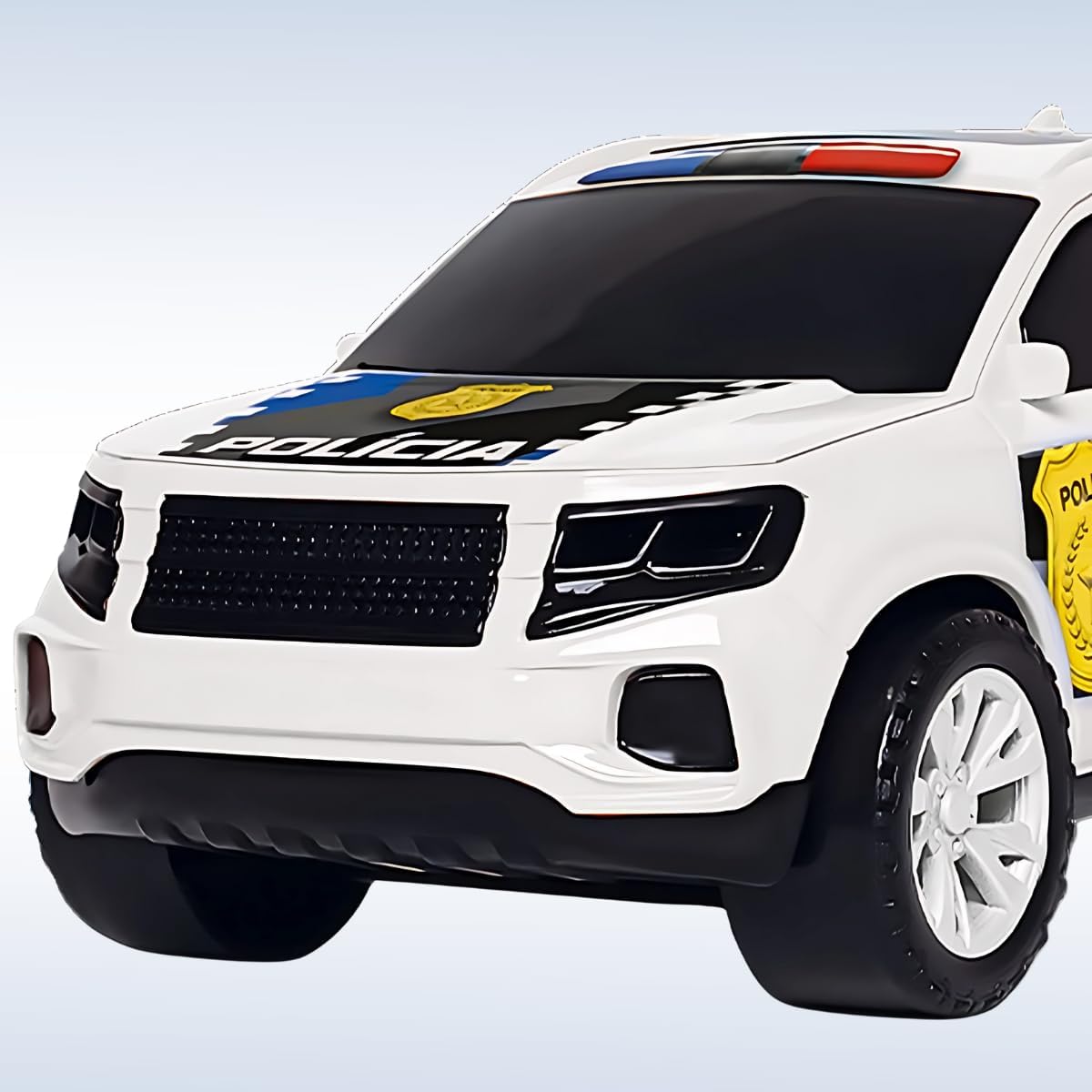 Carrinho Polícia Pick-Up Picape Resgate Brinquedo Infantil 21 cm Roda Livre - Imagem 3