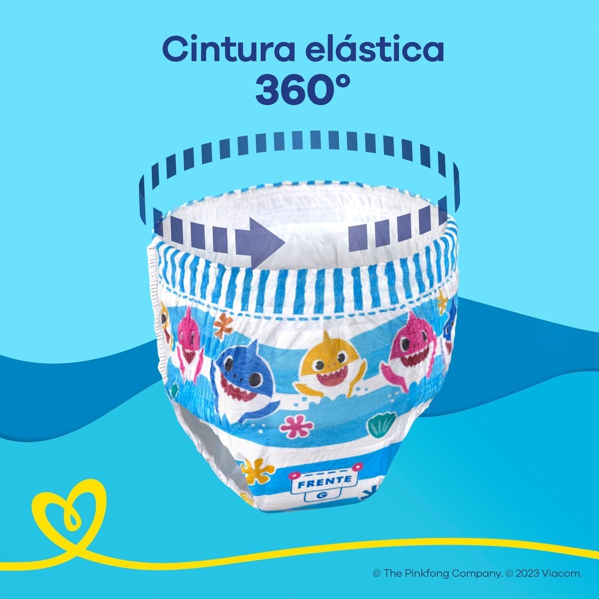 Fralda Pampers Splashers Para Nadar Baby Shark Tamanho P-M 12 Unidades - Imagem 4