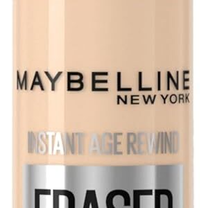 Maybelline NY Instant Age Rewind Corretivo Líquido, Multiuso que Corrige Olheiras e Linhas Finas, Contorna e Ilumina, Alta Cobertura e Fórmula Vegana, Cor 100 Ivory, 6ml