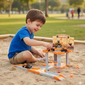 Brinquedo Pista Com Estacionamento construção com carrinho