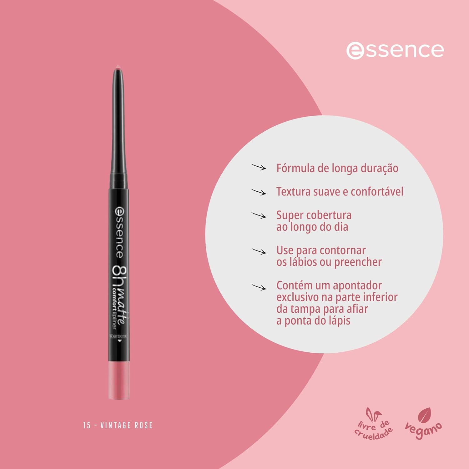 Lápis labial 8h matte comfort essence 15 Vintage Rose - Imagem 6