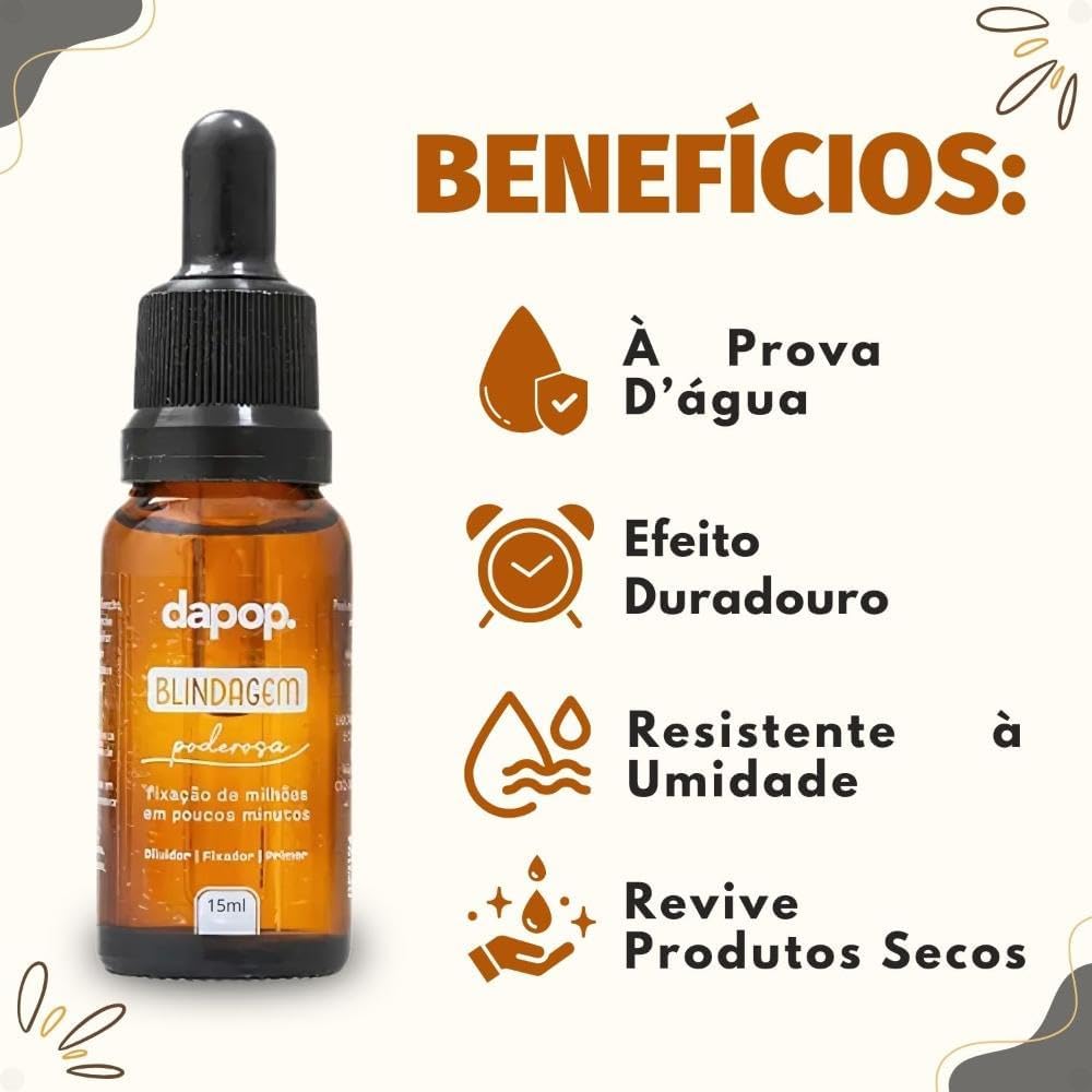 Fixador de Maquiagem Blindagem Poderosa Dapop 15ml - Longa Duração, Anti-transferência, Primer e Selador - Imagem 2