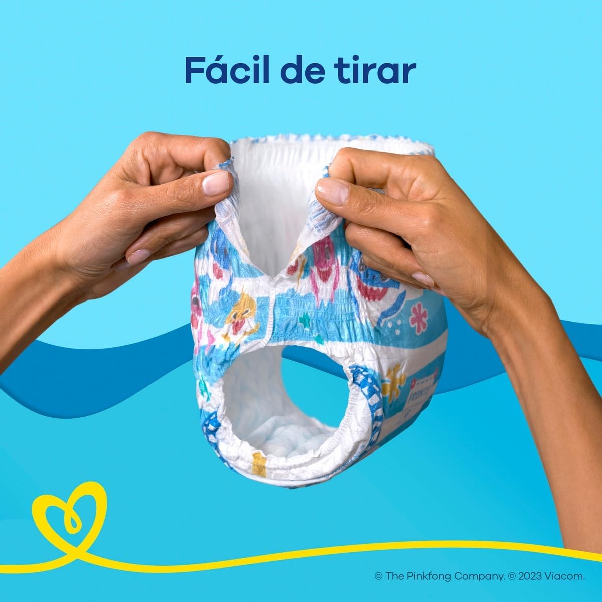 Fralda Pampers Splashers Para Nadar Baby Shark Tamanho P-M 12 Unidades - Imagem 5