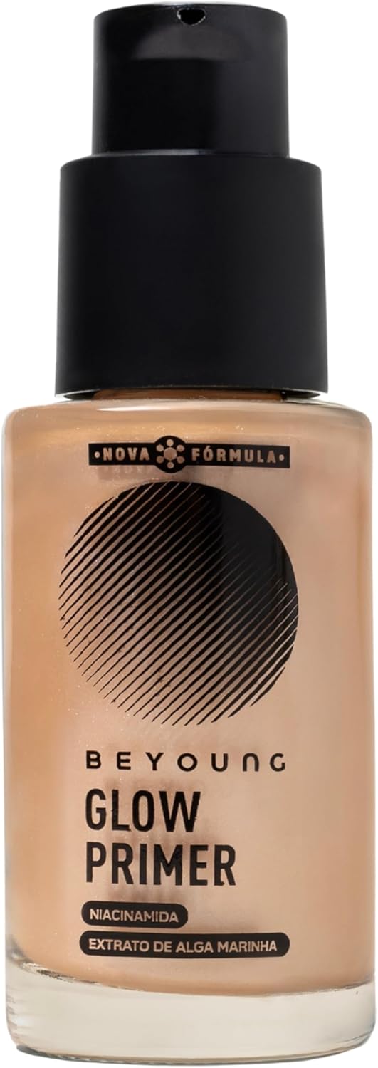 Beyoung Glow Primer Champagne 30ml – Fixa a Maquiagem, Controle de Oleosidade e Efeito Lifting com Niacinamida e Alga Marinha