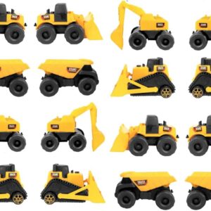 Kit 16 Carrinhos Construção Infantil com Escavadeira Caçamba Caminhões de Fricção