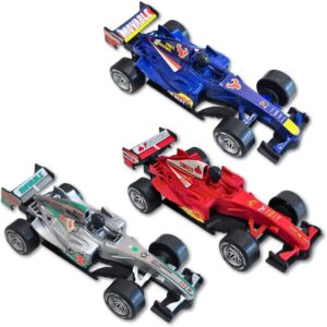Kit 3 Carrinhos Formula 1 F1 Pull Back Fricção Brinquedo plástico
