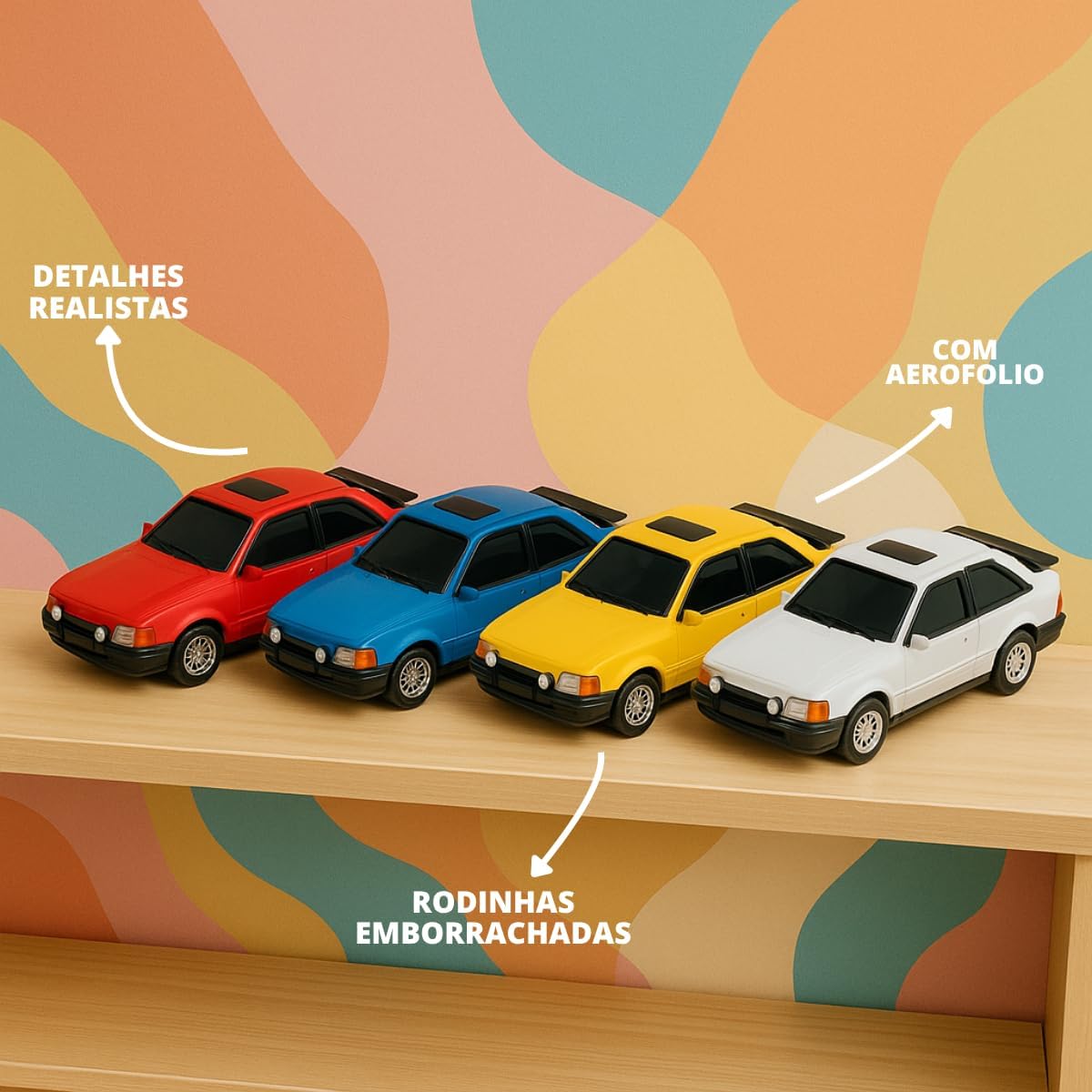 Escort 2 Miniaturas Carrinho Colecionável Brinquedo Meninos - Imagem 3
