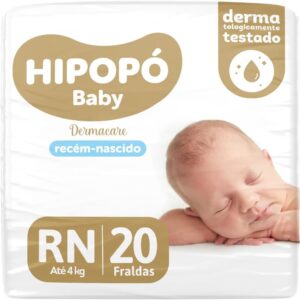 Fralda Infantil Hipopo Baby RN com 20 unidades