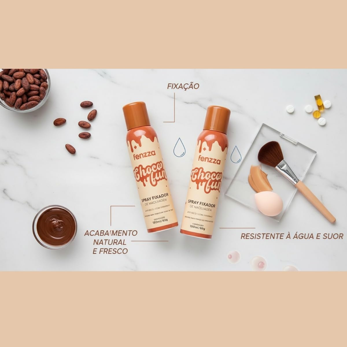Fixador de Maquiagem Choco Fun, Spray Fixa Maquiagem, Jato Seco com Vitamina E Pantenol, 150ml -1 unidade - Beleza e Maquiagem - Imagem 4