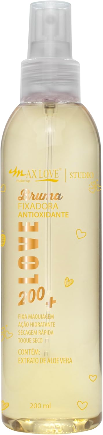 Bruma Fixadora Antioxidante Max Love 200ml - Fixador de Maquiagem, Refrescante e Hidratante para Skincare Adulto