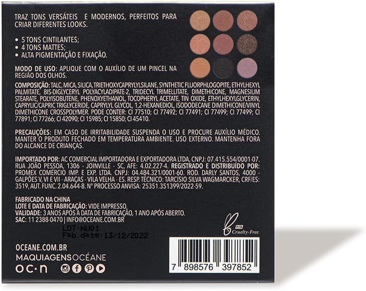 Océane Oceane Paleta De Sombras - Pocket Palette Nude Océane Edition 7G - Imagem 5