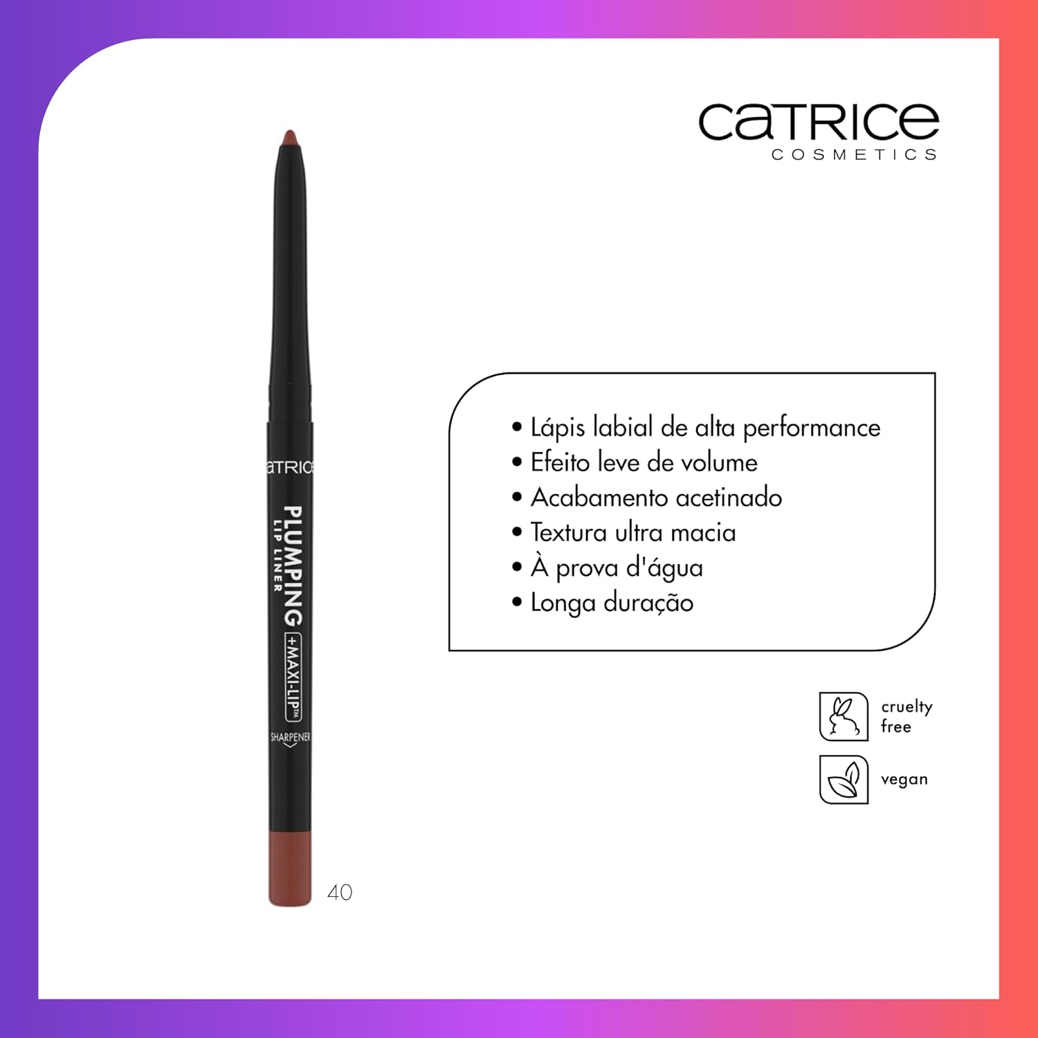 Lápis labial Catrice Plumping Lip Liner 040 Starring Role - Imagem 5